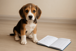 Kölyökkutya oltási könyvvel