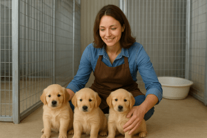 Egészséges kölykök tenyésztőnél