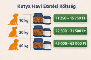 Kimért szuperprémium kutyatáp havi etetéshez