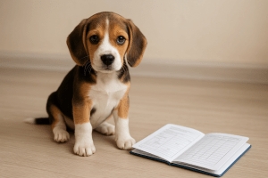 Kölyökkutya oltási könyvvel