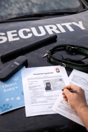 A kutyás vagyonőri tevékenység jogszerű végzéséhez szükséges iratok és engedélyek áttekintése terepi környezetben.