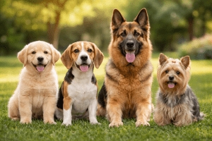 Kutyák különböző életkorban